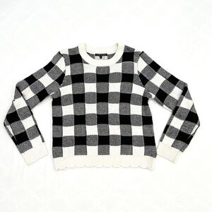 After Market Check Mate Black & Off White Crewneck Sweater